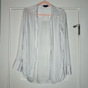 Alice & Olivia Employed Stripe Collared Button Down Shirt